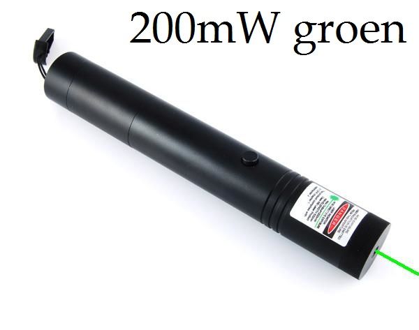 Groene laserpointer van 200 mW met groene straal