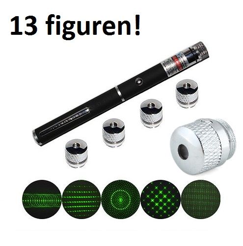 Groene laserpen met 13 figuren